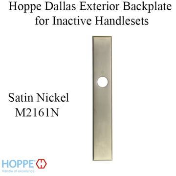 HOPPE DALLAS EXTERIOR BACKPLATE M2161N FOR INACTIVE HANDLESETS - SATIN NICKEL, 3851231
